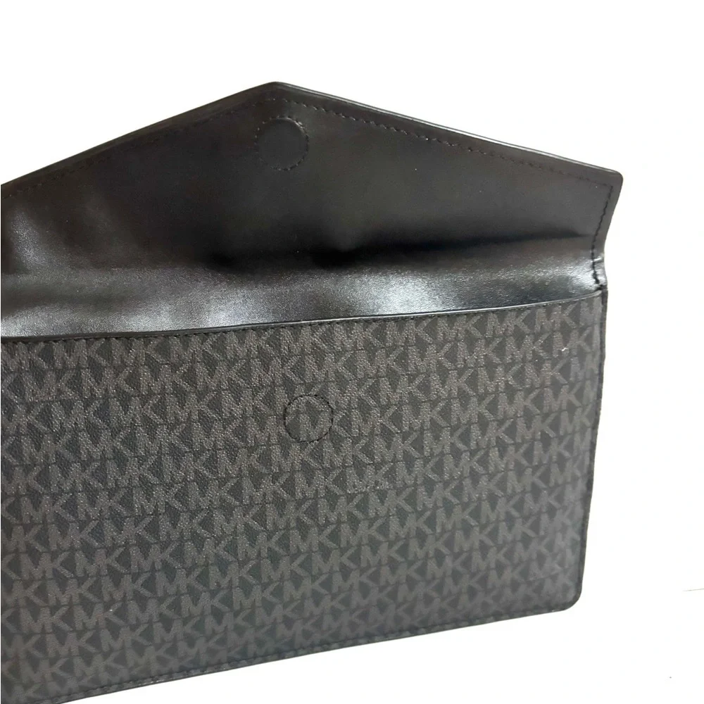 Michael Kors  unisex Black Wristlet Clutch portfolio envelope